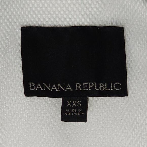 Banana Republic Jacket Womens XXS White Hooded Full Zip Parka Drawstring Waist - Picture 6 of 11